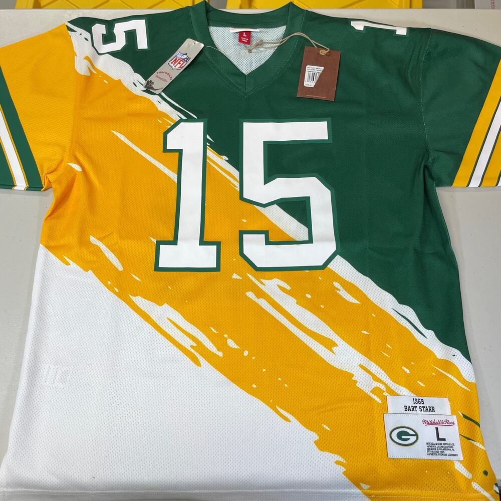 Bart Starr Green Bay Packers Mitchell & Ness Paintbrush Jersey